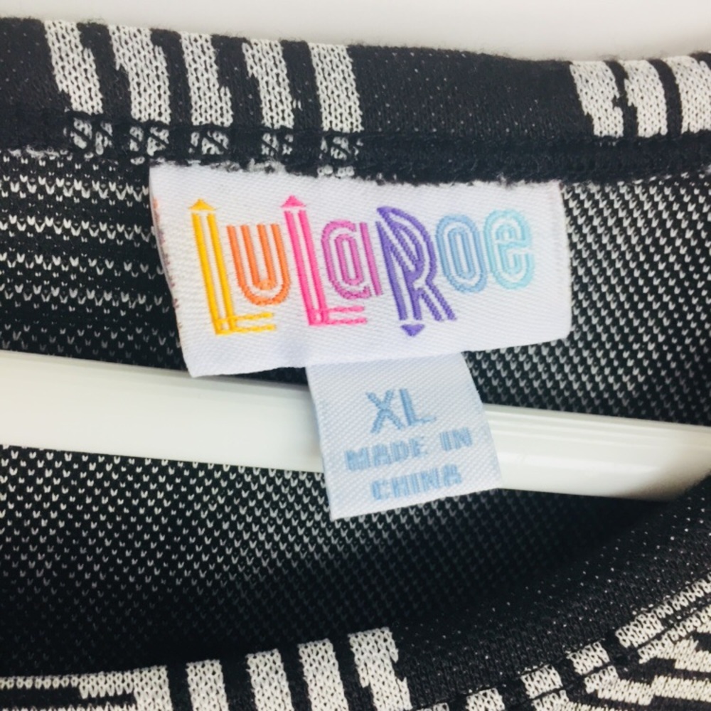 New Lularoe Amelia XL Dress Black White Textured - Picture 5 of 8
